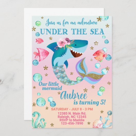 Vertrouwelijke uitnodiging voor Mershark meisje, o (Voorkant / Achterkant)