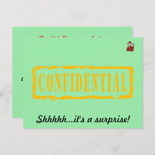 Vertrouwelijke verjaardagsuitnodiging uitnodiging briefkaart (Voorkant / Achterkant)