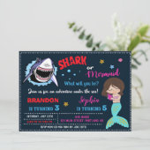 Vertrouwelijke Zeemeermin of haai Uitnodiging onde (Staand voorkant)