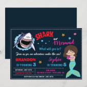 Vertrouwelijke Zeemeermin of haai Uitnodiging onde (Voorkant / Achterkant)