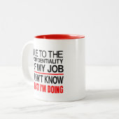 VERTROUWELIJKHEID JOB-FUNNY MUG TWEEKLEURIGE KOFFIEMOK (Voorkant links)