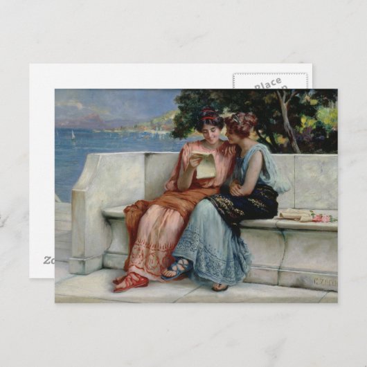 Vertrouwelijkheid (olie op canvas) briefkaart (Voorkant / Achterkant)