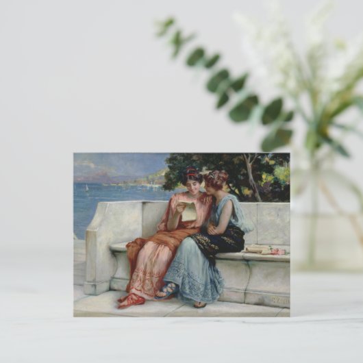 Vertrouwelijkheid (olie op canvas) briefkaart (Staand voorkant)