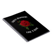 Vertrouwen bloeit als een roos notitieboek (Rechterzijde)