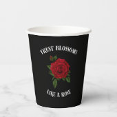 Vertrouwen bloeit als een roos papieren bekers (Achterkant)