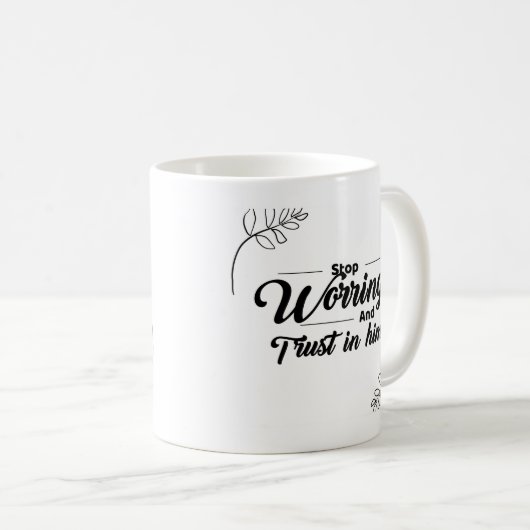 Vertrouwen boven zorgen: een Mok om geloof te insp (Voorkant rechts)