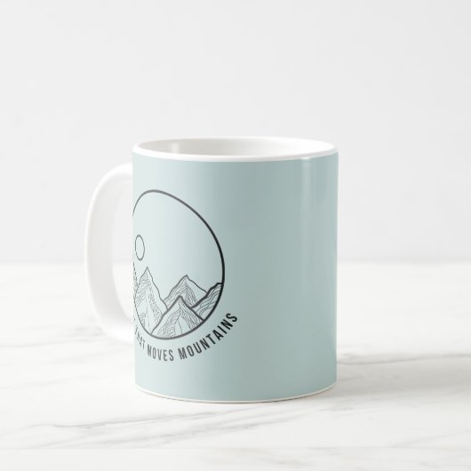 Vertrouwen dat de bergen Christelijk drijft Koffiemok (Voorkant links)