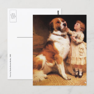 Vertrouwen door Charles Burton Barber, Sint-Bernar Briefkaart