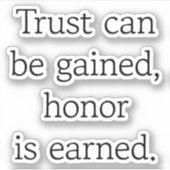 Vertrouwen & Eer Custom-Cut Vinyl Sticker (Voorkant)