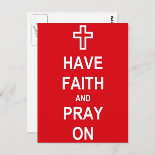 Vertrouwen en bidden briefkaart (Voorkant / Achterkant)