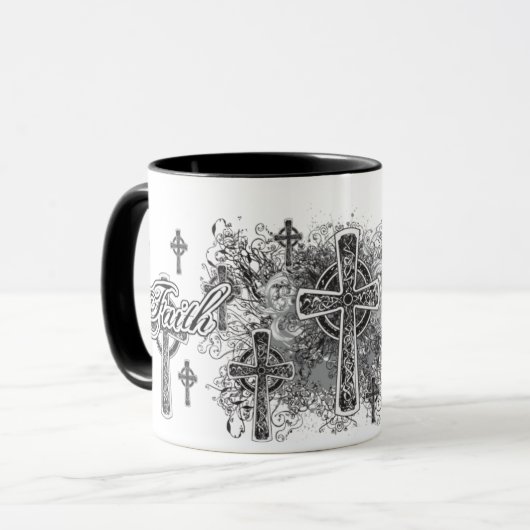 Vertrouwen en kruisingen Religieuze Mok (Voorkant links)