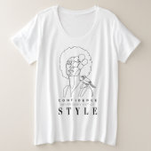 Vertrouwen en schoonheid Positieve bevestiging Grote Maat T-shirt (Design voorkant)