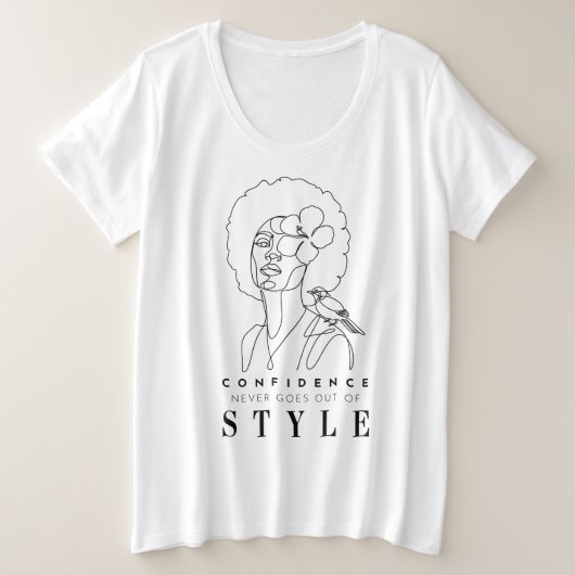 Vertrouwen en schoonheid Positieve bevestiging Grote Maat T-shirt (Design voorkant)