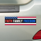 Vertrouwen, familie, vrijheid bumpersticker (Op auto)