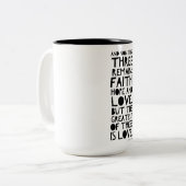 Vertrouwen, hoop en liefde tweekleurige koffiemok (Voorkant links)