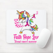 vertrouwen hoop liefde voor unicorn borstkankervoo muismat (Met muis)