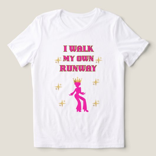 VERTROUWEN, IK LOOP VROUWENMODEL ROZE WIT Tri-Blend SHIRT (Design voorkant)