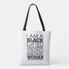 Vertrouwen in Blackness 2 zijdig en contrasterend Tote Bag