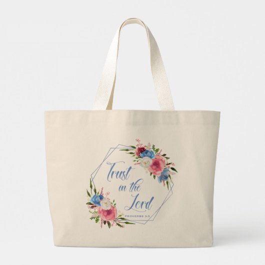 Vertrouwen in de Heer Grote Tote Bag (Achterkant)