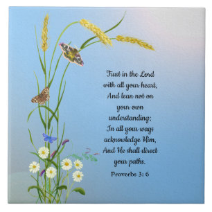 Vertrouwen in de Heer met al je hart Bijbel Verse Tegeltje