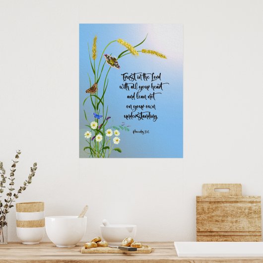 Vertrouwen in de Heer met al je hart Poster (Keuken)