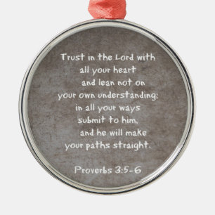 Vertrouwen in de Heer met al je hart...Proverbs 3 Metalen Ornament