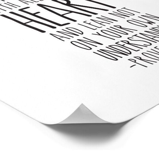 Vertrouwen in de Heer met al je hart, Proverbs 3 Poster (Hoek)