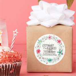 Vertrouwen in de Heer met al je hart Ronde Sticker