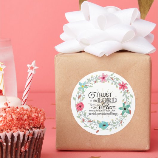 Vertrouwen in de Heer met al je hart Ronde Sticker (Feest)