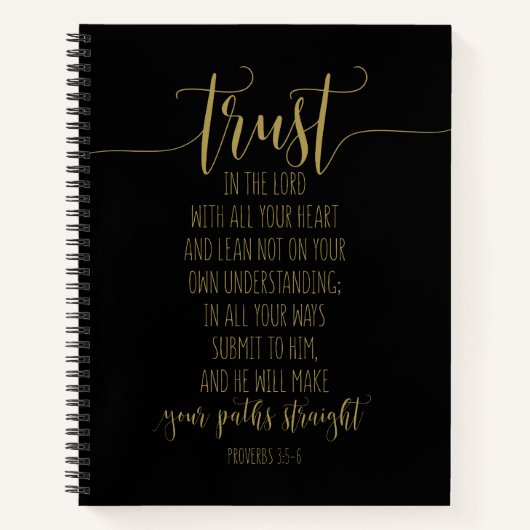 Vertrouwen in de Heer met al uw woorden, spreekwoo Notitieboek (Voorkant)