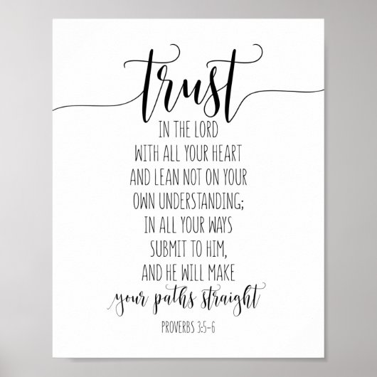 Vertrouwen in de Heer met al uw woorden, spreekwoo Poster (Voorkant)