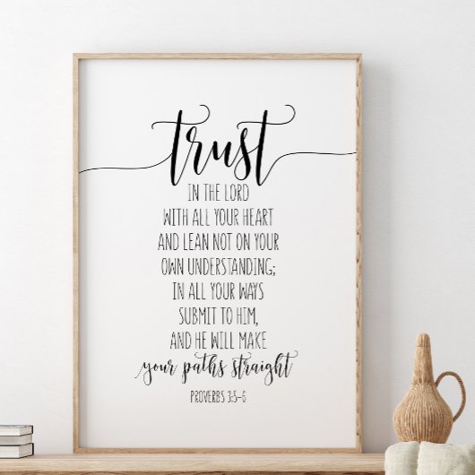 Vertrouwen in de Heer met al uw woorden, spreekwoo Poster