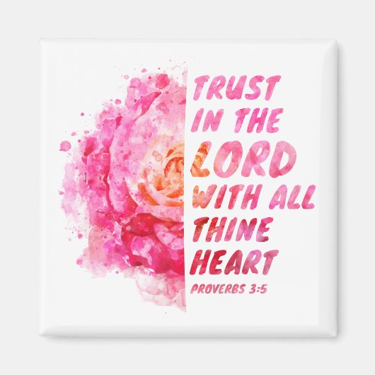 Vertrouwen in de Heer met Thine Heart Faith Verse Magneet (Voorkant)