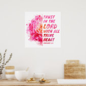 Vertrouwen in de Heer met Thine Heart Faith Verse Poster (Keuken)