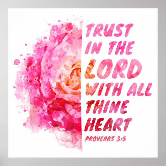 Vertrouwen in de Heer met Thine Heart Faith Verse Poster (Voorkant)