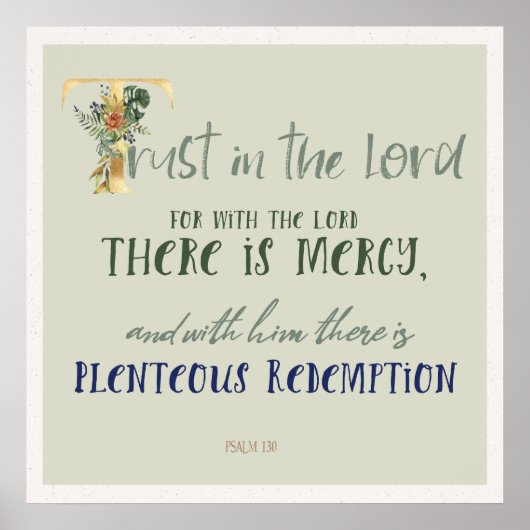 Vertrouwen in de Heer Psalm 130 Poster (Voorkant)