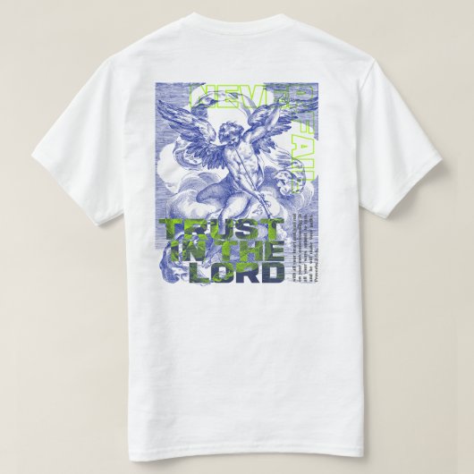 Vertrouwen in de Heer schiet nooit tekort - Prover T-shirt (Design achterkant)