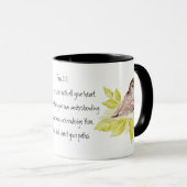 Vertrouwen in de Heer Schrift met Waterverf Bird Mok (Voorkant rechts)