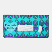 Vertrouwen in de Heer vis laat Paarse Blauwgroen g Bureaumat (Keyboard & Muis)