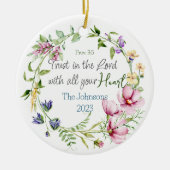 Vertrouwen in de Lord Bible Verse Waterverf Monogr Keramisch Ornament (Voorkant)
