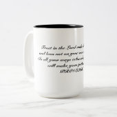 Vertrouwen in de Lord cup Tweekleurige Koffiemok (Voorkant links)