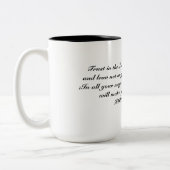 Vertrouwen in de Lord cup Tweekleurige Koffiemok (Links)