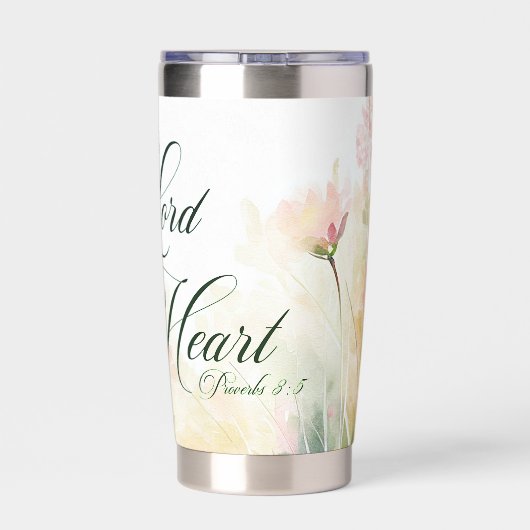 Vertrouwen in de Lord floral Geïsoleerde Drinkbeker (Achterkant)