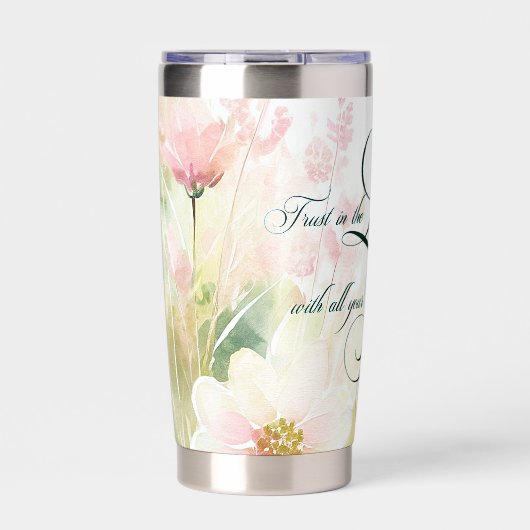 Vertrouwen in de Lord floral Geïsoleerde Drinkbeker (Voorkant)