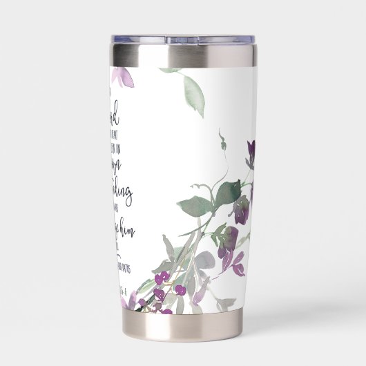 Vertrouwen in de Lord floral Geïsoleerde Drinkbeker (Achterkant)