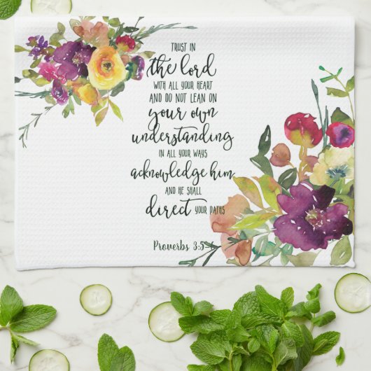 Vertrouwen in de Lord floral Kitchen Towel Theedoek (Gevouwen)