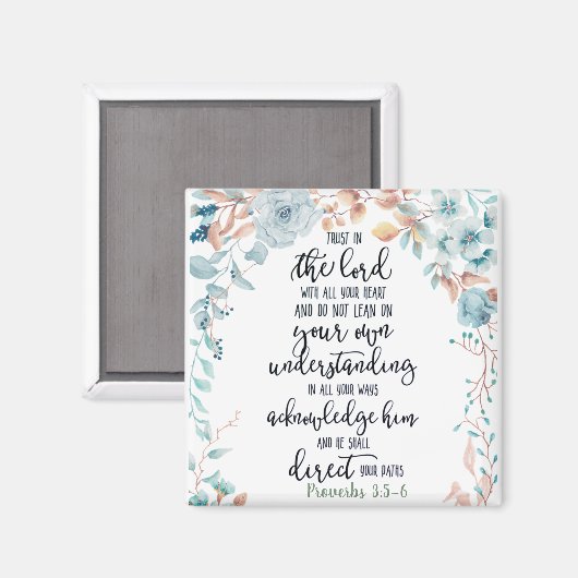 Vertrouwen in de Lord floral Magneet (Voorkant / Achterkant)
