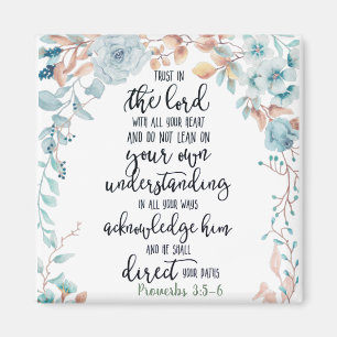 Vertrouwen in de Lord floral Magneet