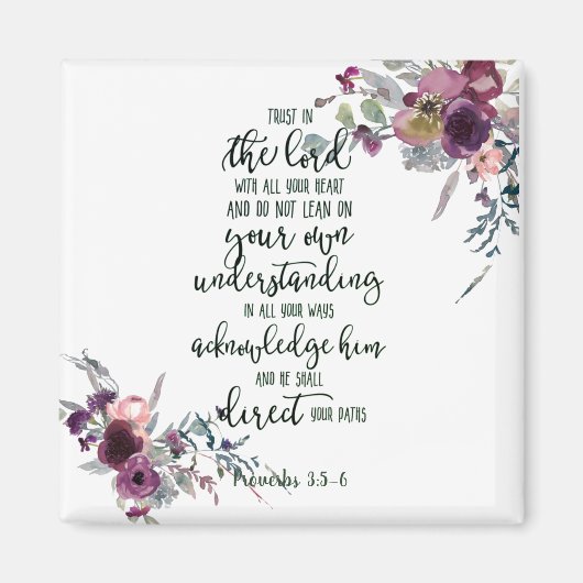 Vertrouwen in de Lord floral Magneet (Voorkant)