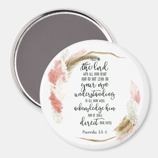 Vertrouwen in de Lord floral Magneet (Voorkant / Achterkant)
